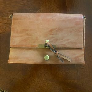 Brown Leather Clutch (could be a crossbody but strap is missing)